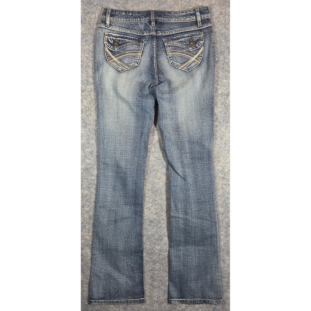Mudd Womens Low Rise Bootcut Jeans Size 5 Medium Wash Y2K Pants Embellished Gems - Picture 10 of 14